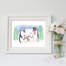 Load image into Gallery viewer, Christmas Wall Art - A Personalised Penguin Family Portrait!
