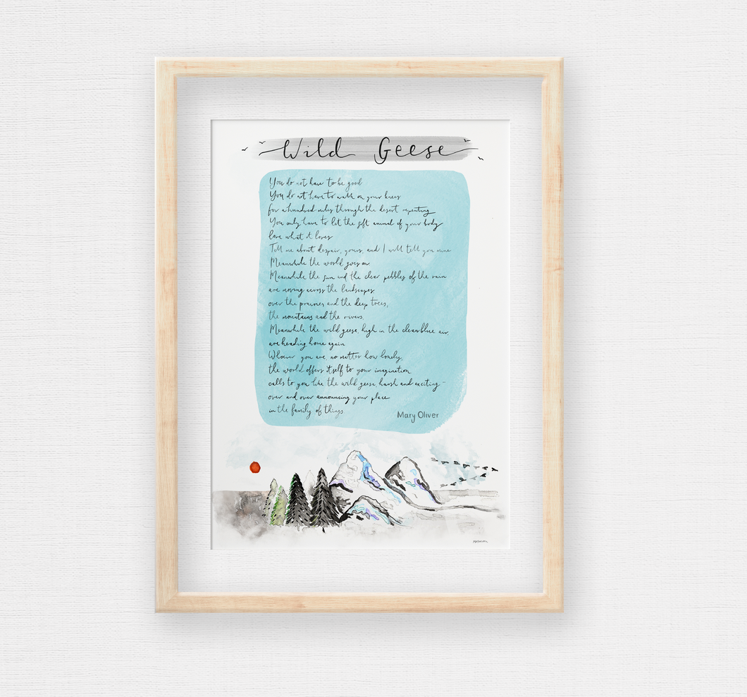 Wild Geese by Mary Oliver - Poem Print